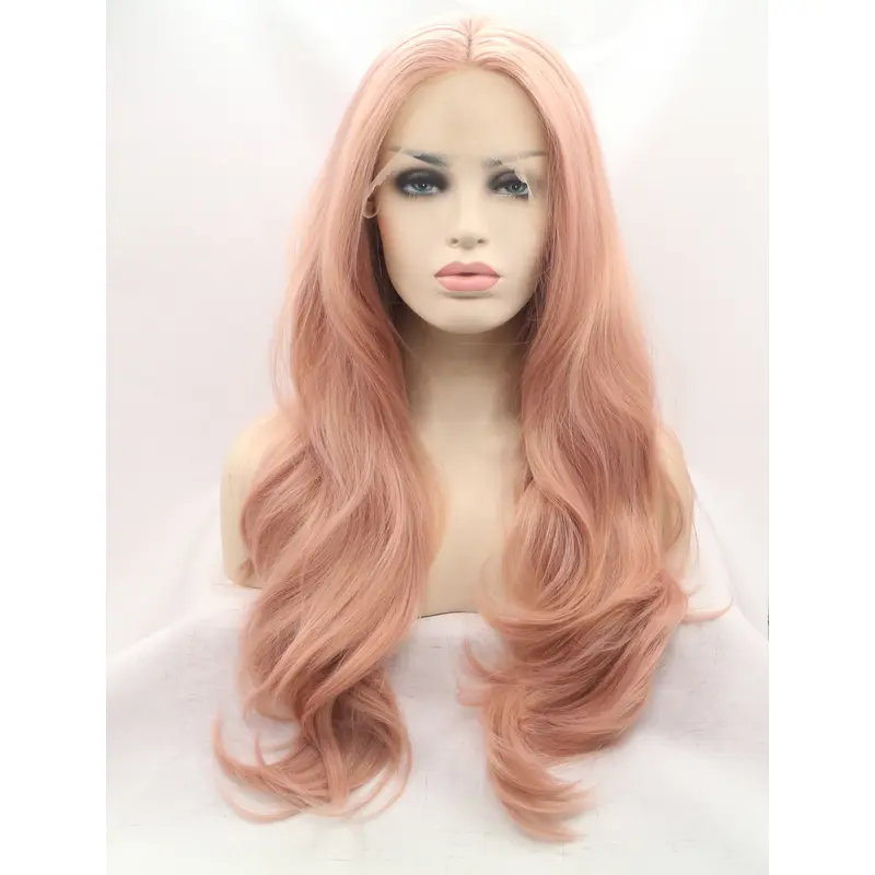 Long Curly Lace Front 24" Without Bangs Synthetic Wigs