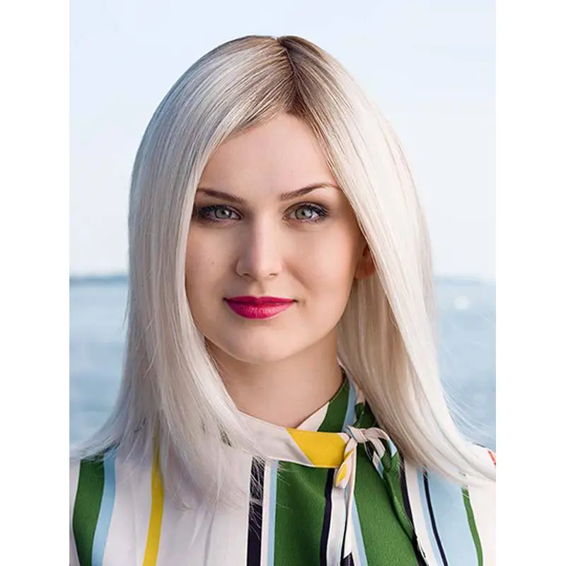 Straight Monofilament Grey Without Bangs Synthetic Fabulous Long Wigs