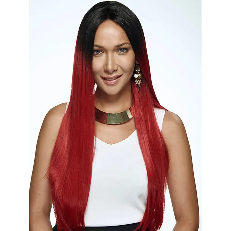 22" Straight Long Lace Front Ombre Wigs