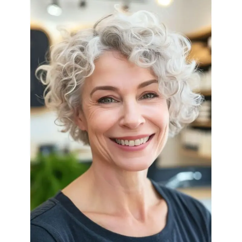 Curly Short Hair Wigs 6" Lace Front Synthetic Wigs