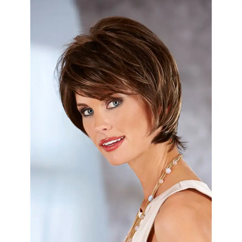 No-fuss Auburn Lace Front Chin Length Classic Wigs