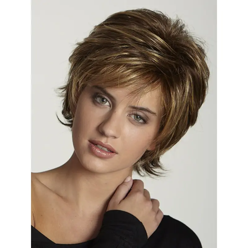 Brown Fabulous Layered Straight Short Wigs