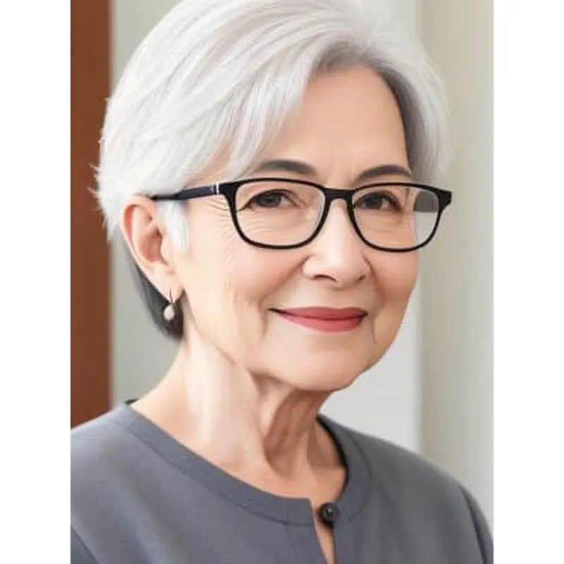 Short Silver Grey Wigs Straight Without Bangs 6" Remy Human Hair Wigs