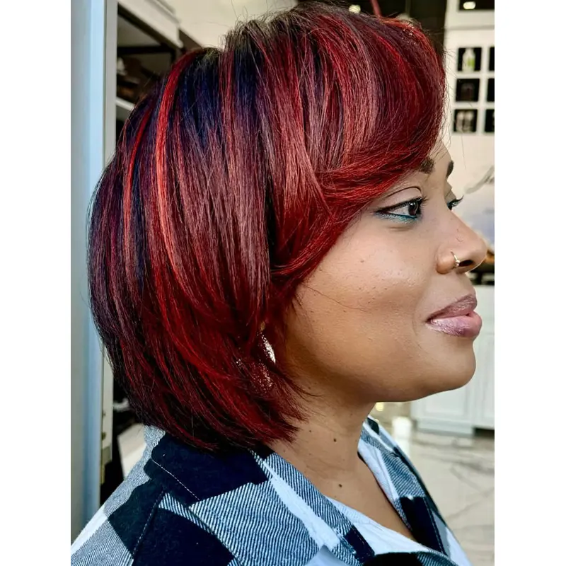 Short Wigs For African American 8" Straight Synthetic Wigs