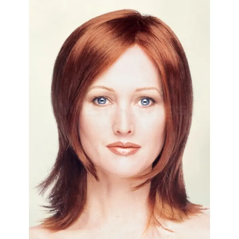 Cool Red Straight Shoulder Length Monofilament Wigs