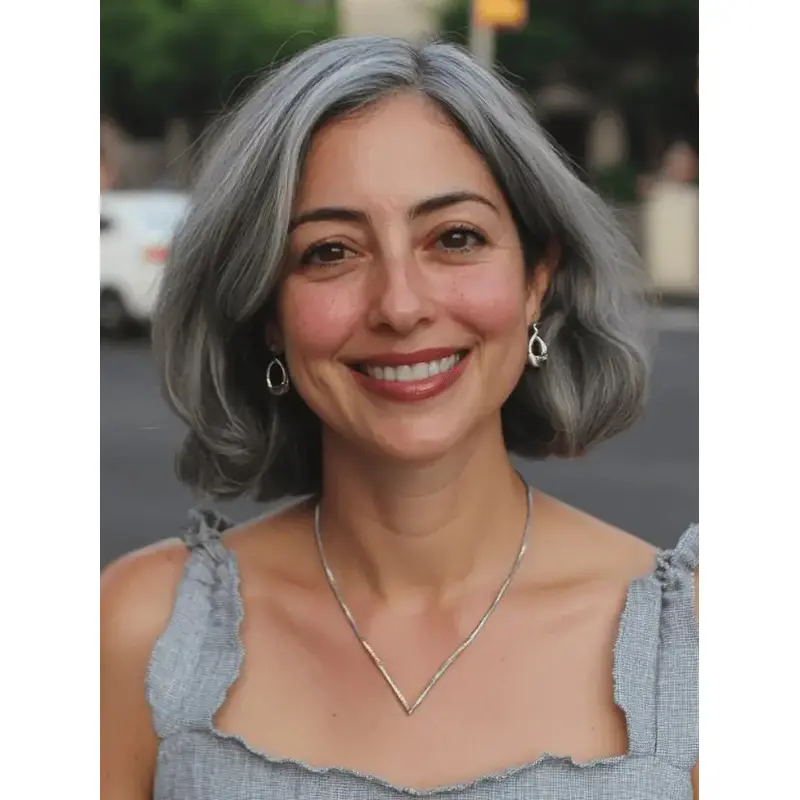 Lace Wigs Grey 10" Wavy Chin Length Remy Human Hair Wigs