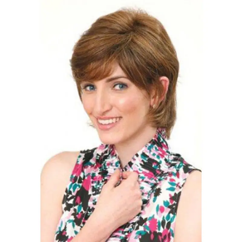 No-fuss Brown Straight Chin Length Human Hair Wigs