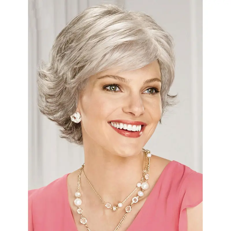 Perfect Chin Length Wavy Grey Grey Beautiful Wigs