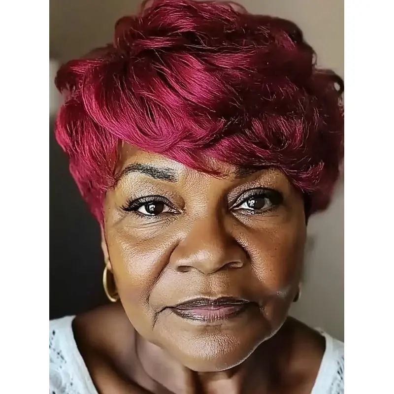 Wavy Wigs For African American Layered Monofilament Short Wigs