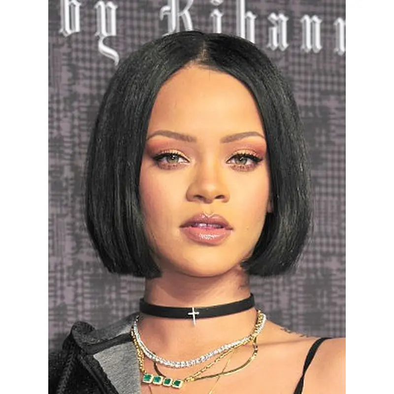 Black Straight 10" Bobs Rihanna Hair