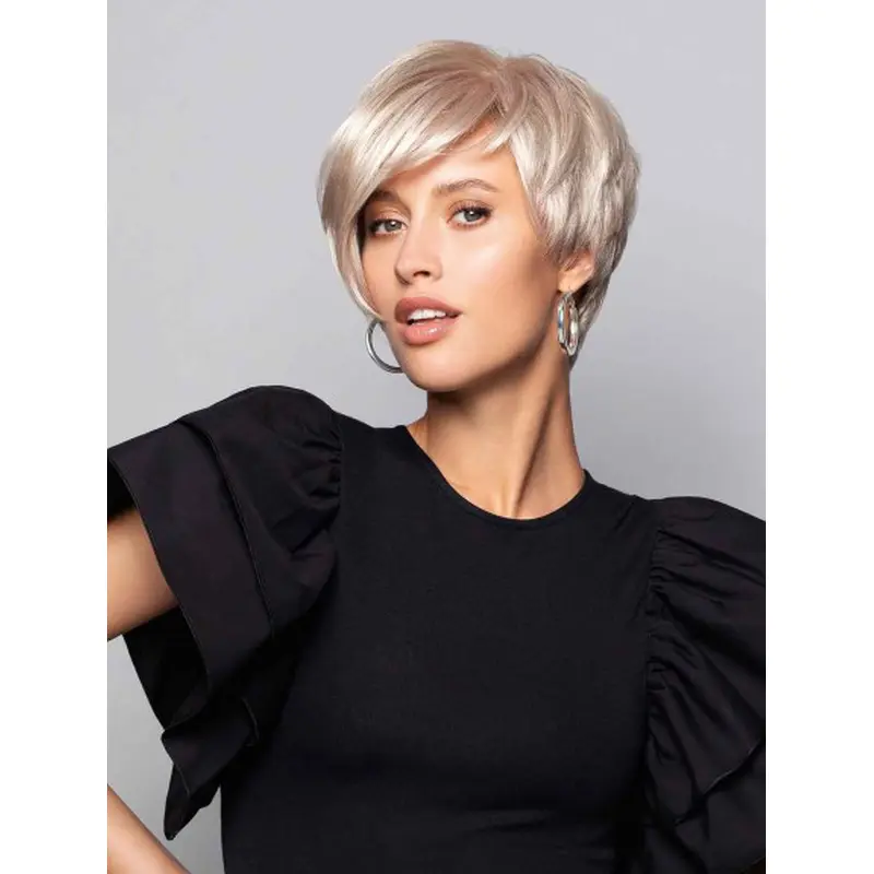 Cheap Monotop Wigs Boycuts 6" White Straight Monofilament Wigs