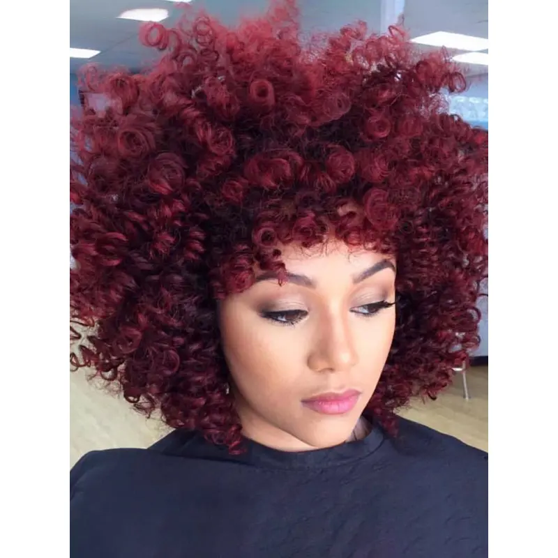 Lace Front African American Wigs Chin Length Kinky 10" Without Bangs Wigs