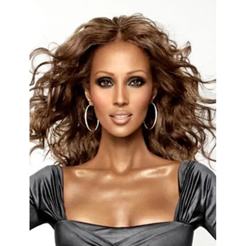 Lace Front Long Wavy Synthetic Iman Wigs