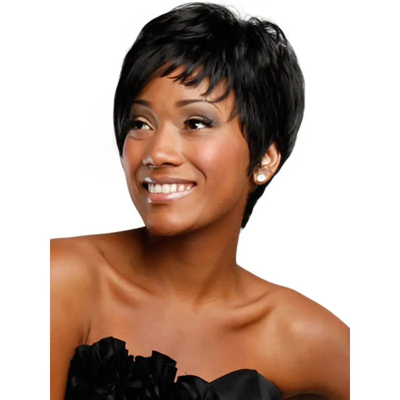 Nice Black Straight Short African American Wigs