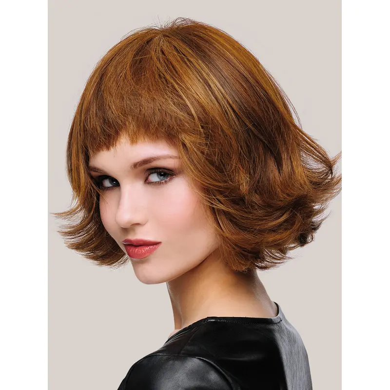 Perfect 10" Chin Length Wavy Auburn Bob Wigs