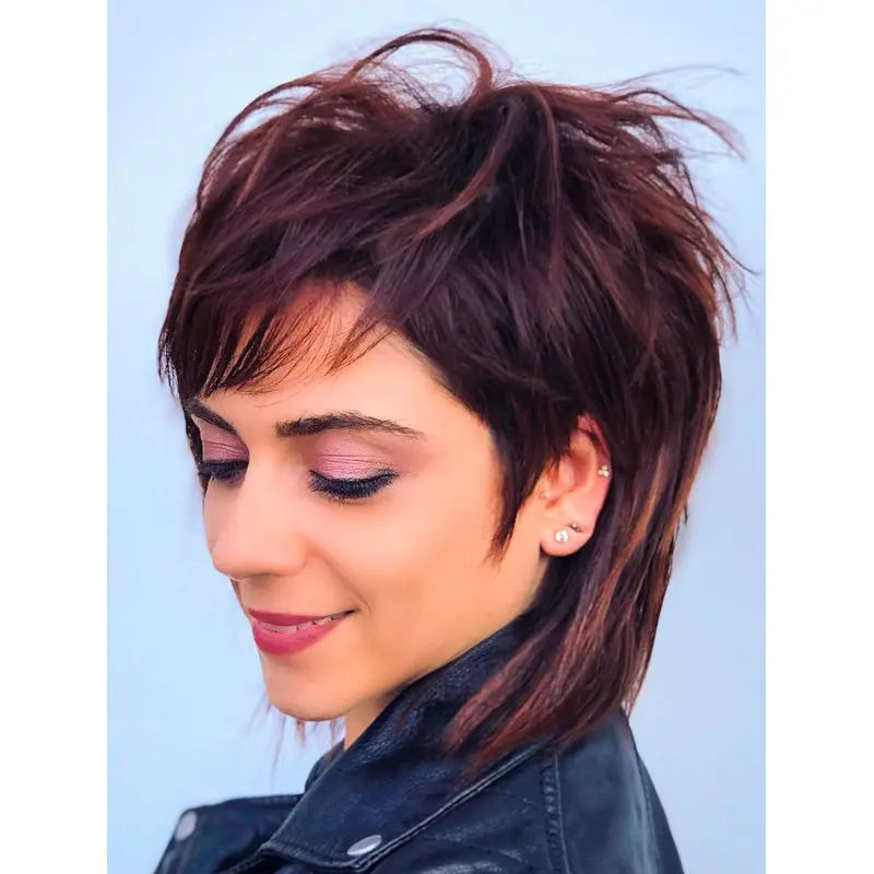 Short Sassy Wigs Straight Synthetic Lace Wigs Suitable Wigs Short Hair