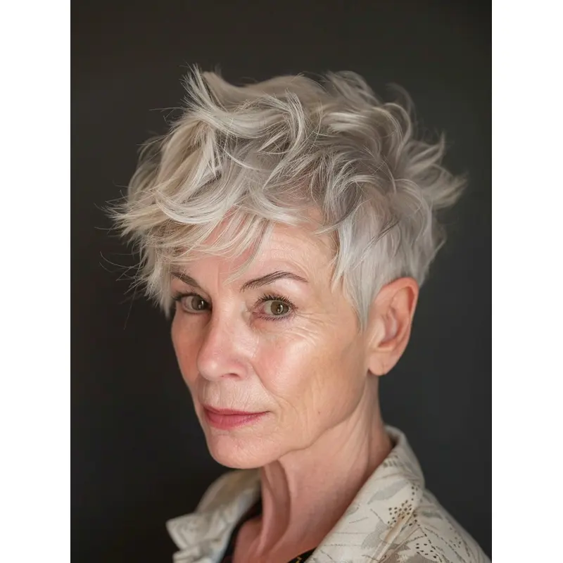 Silver Grey Wig Short Boycuts Lace Front Synthetic 4" Straight Wigs