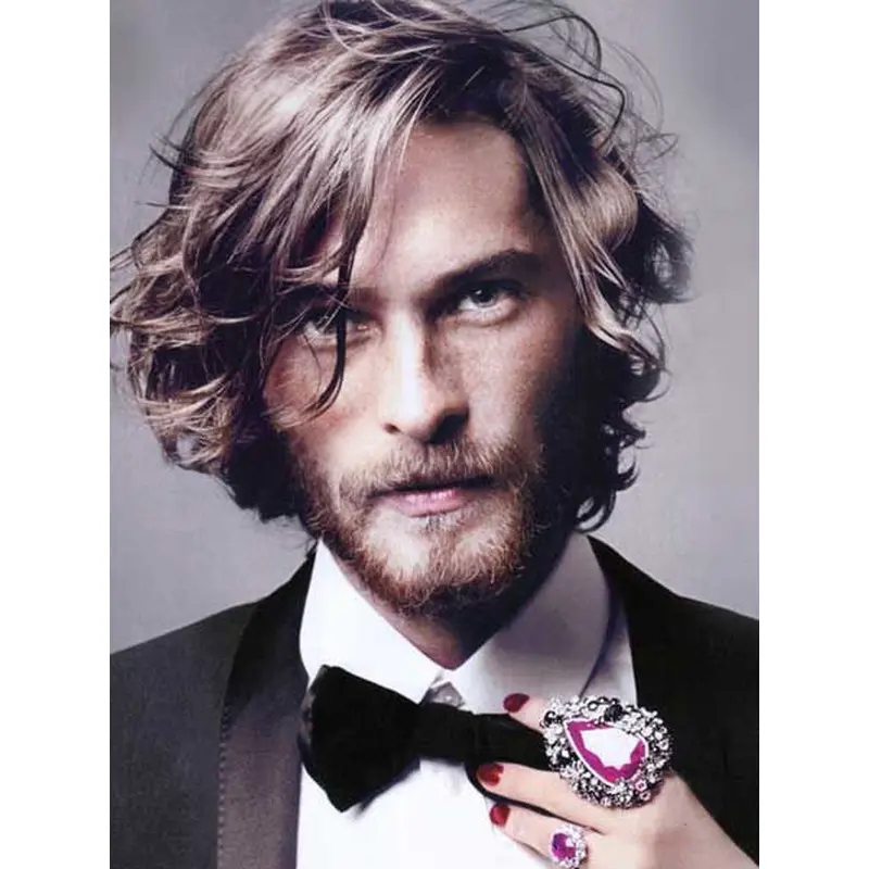 Comfortable Wavy Lace Front Short Men Wigs