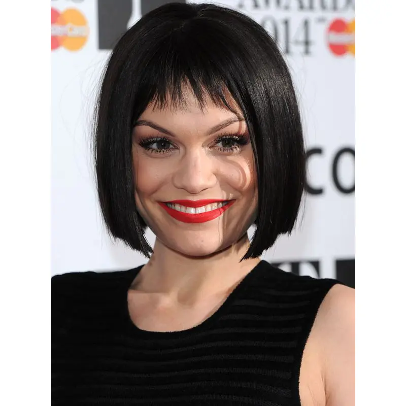Durable Black Lace Front Chin Length Jessie J Wigs
