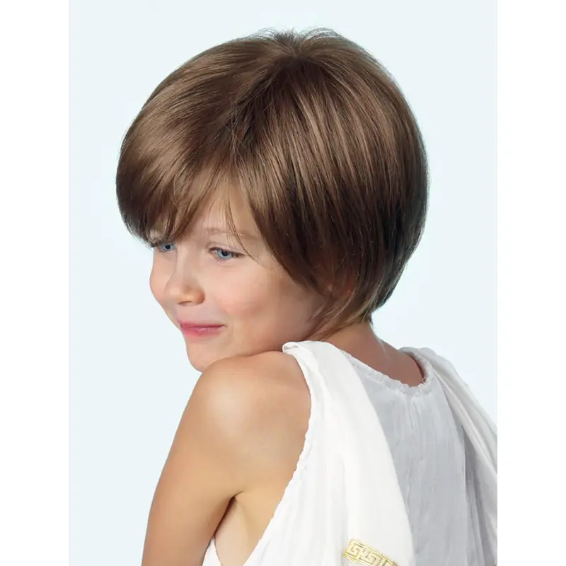 New Design Chin Length Straight Brown With Bangs Fashional Wigs