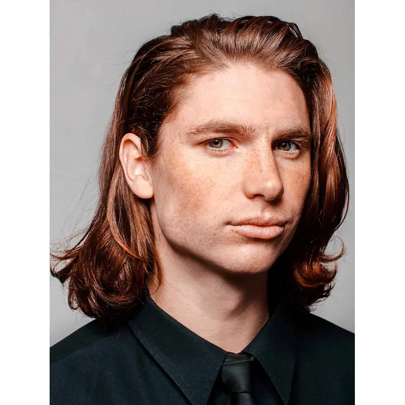 Red Remy Human Hair Monofilament Straight Long Men Wigs