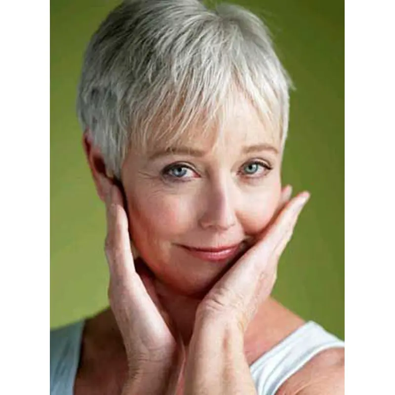 Short Straight Capless Remy Human Hair Wigs for Women hfnb115