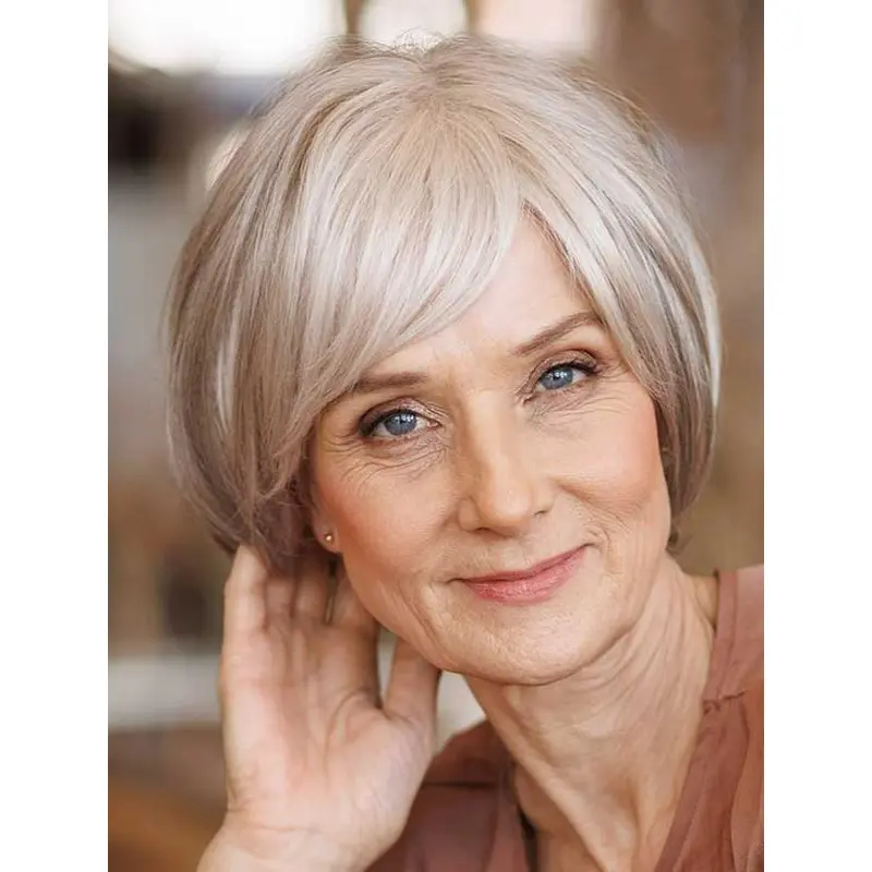 Straight Lace Front White Chin Length Synthetic Incredible Bob Haircuts