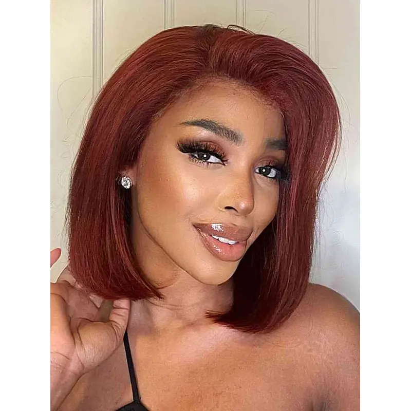 Bob Wigs For Black Women Straight Shoulder Length Wigs Synthetic Lace Wigs