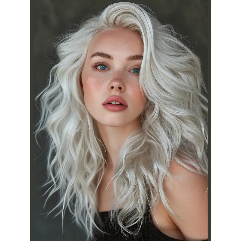 Wigs Grey Silver Lace Front Long Curly Synthetic Wigs