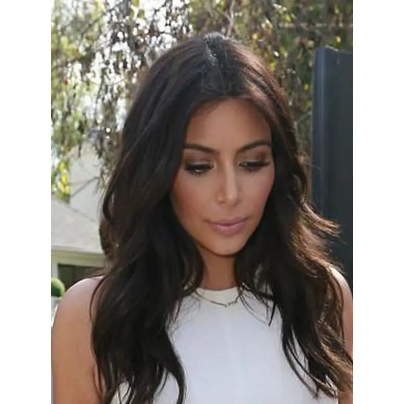 Kim Kardashian Long Natural Wave 100%b Human Hair Lace Wig 20 Inches