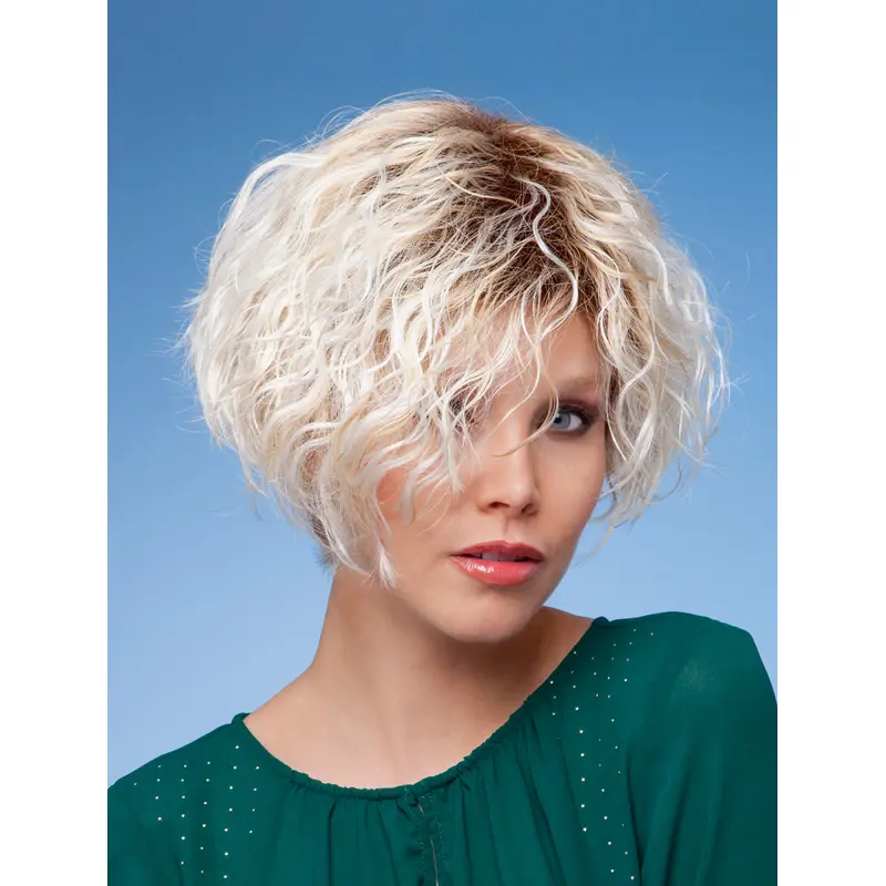 New Blonde Curly Short Wigs