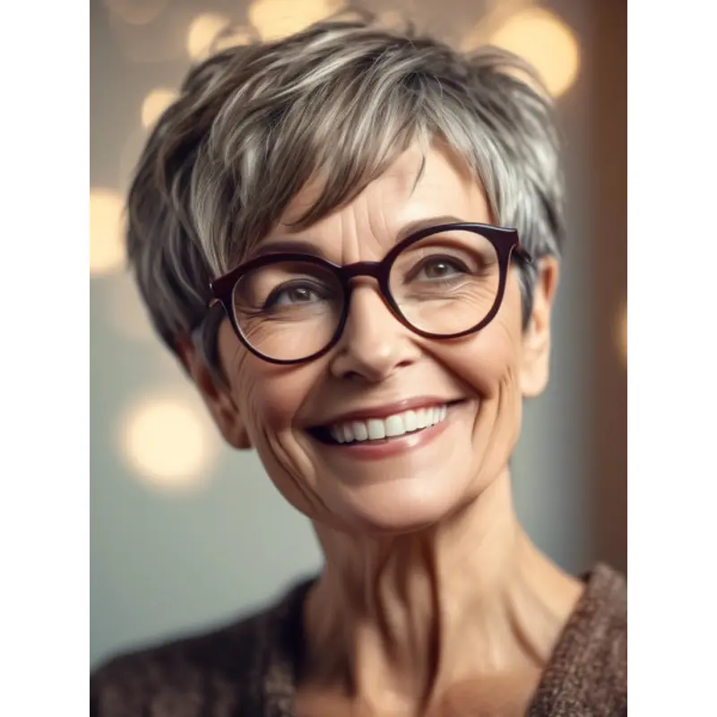 Silver Grey Wigs 4" Cropped Synthetic Monofilament Wigs