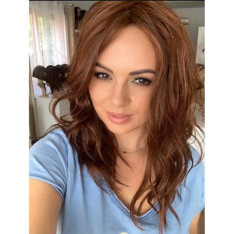 Wavy Capless Brown Synthetic Designed Long Wigs