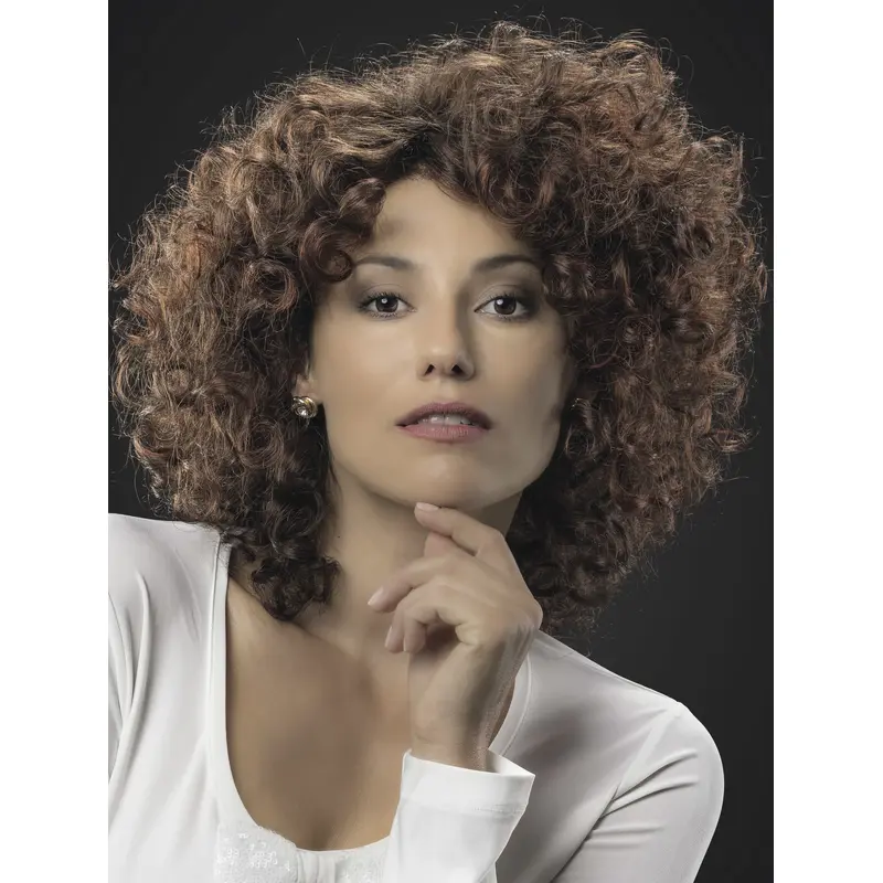 14" Shoulder Length Curly Brown Lace Front Wigs Beautiful