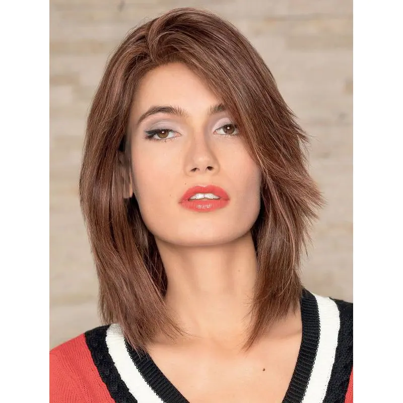Shoulder Length Straight Monofilament Bobs Beautiful Human Hair Wigs