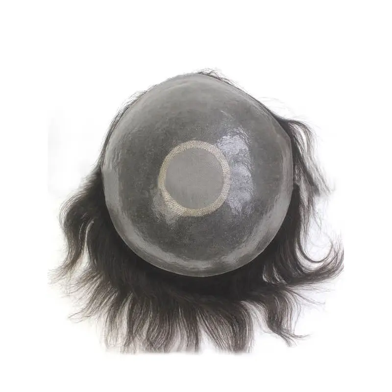 Thin Skin Base With Silk Base Crown On The Top Man Toupees
