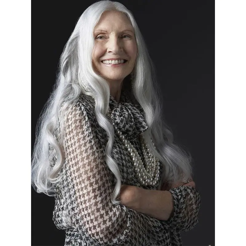 Long Wavy Full Lace Remy Human Hair 26" Wigs for Lady