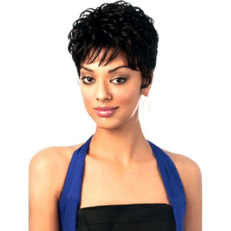 Stylish Black Wavy Cropped African American Wigs