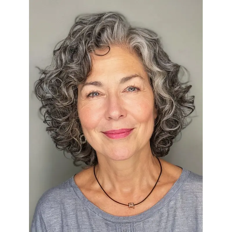 100 Human Hair Short Curly Wigs Grey 10" Wigs