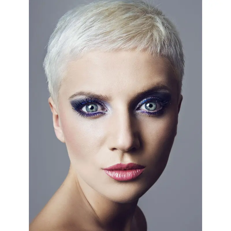 Full Lace Grey Straight Short Boycuts Wigs