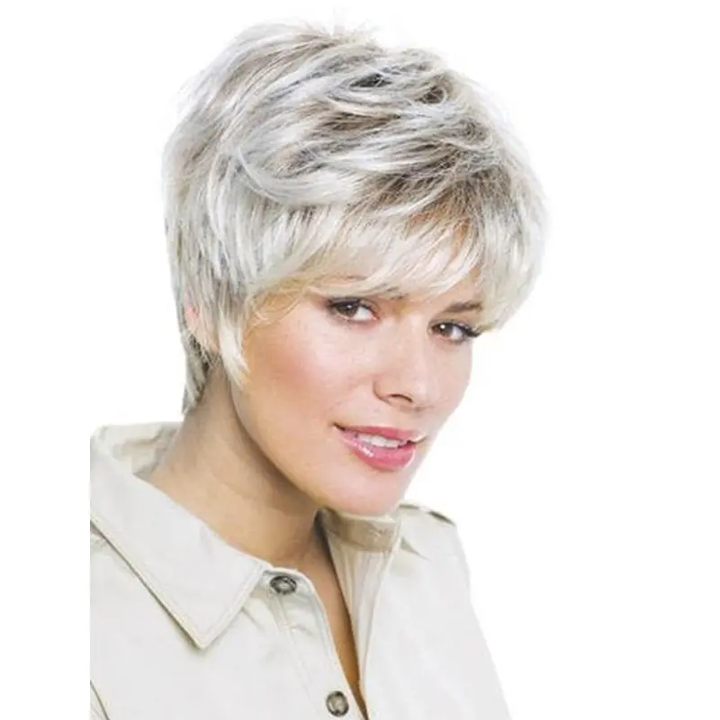 Modern Wavy Short Synthetic Grey Wigs