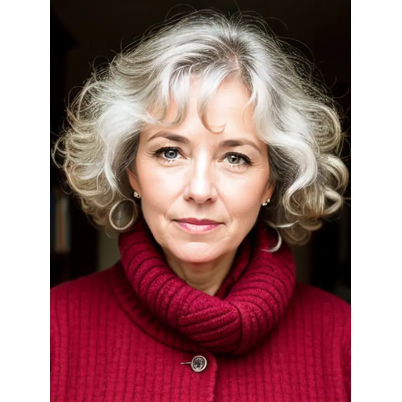 Silver Grey Wig Chin Length Bobs Lace Front Synthetic 10" Wavy Wigs