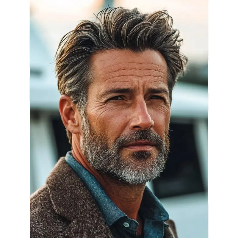 Man Hair Wig 4" Synthetic Cropped Monofilament Wigs