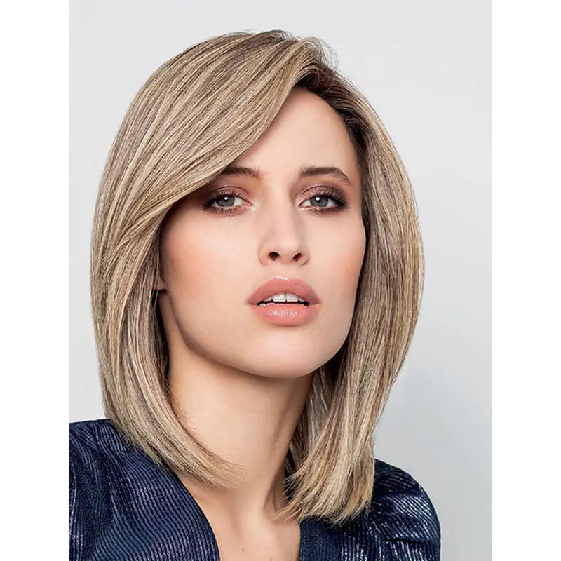 Chin Length Straight 100% Hand-tied Remy Human Hair 12" Best Bob Wigs
