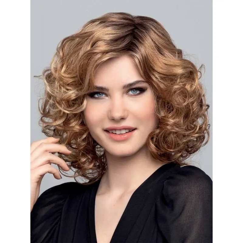 Curly Blonde Monofilament Synthetic 14" Popular Medium Wigs