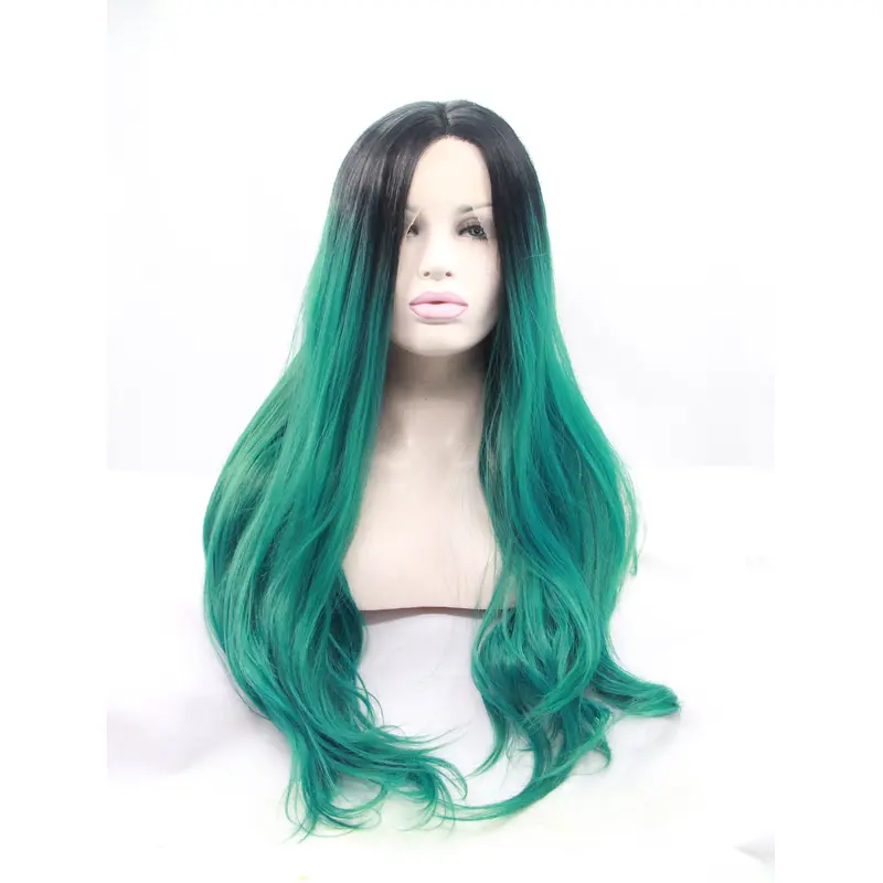 Layered 29" Wavy Ombre/2 Tone Long Lace Front Synthetic Wigs