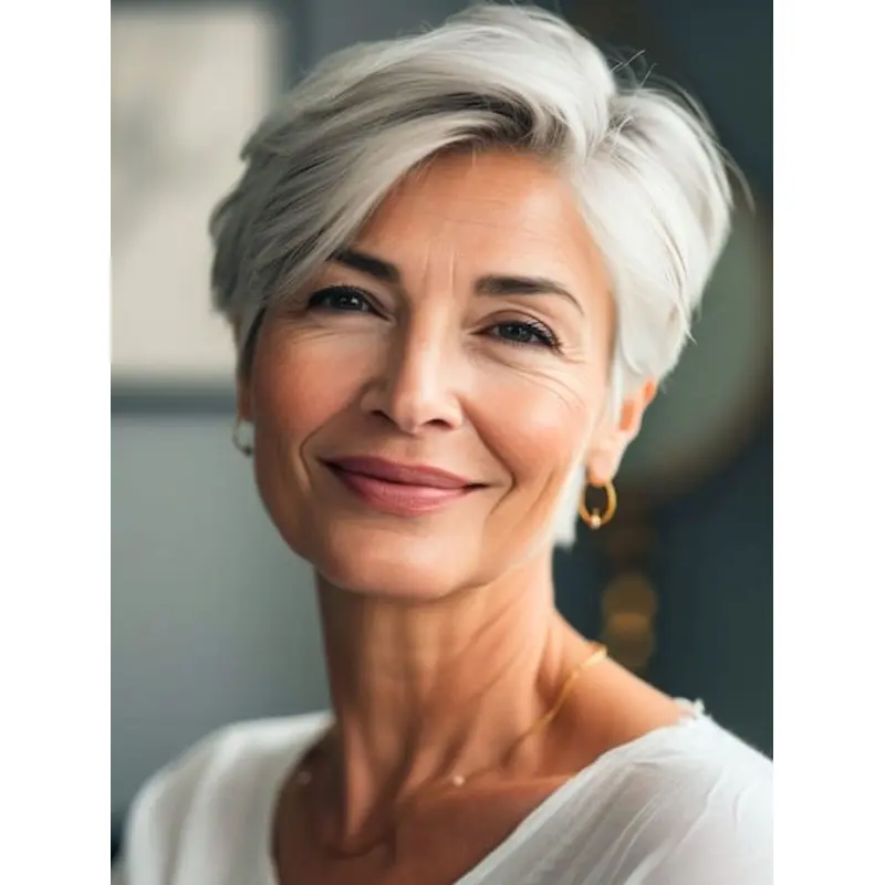 Short Grey Wigs 6" Lace Front Wigs