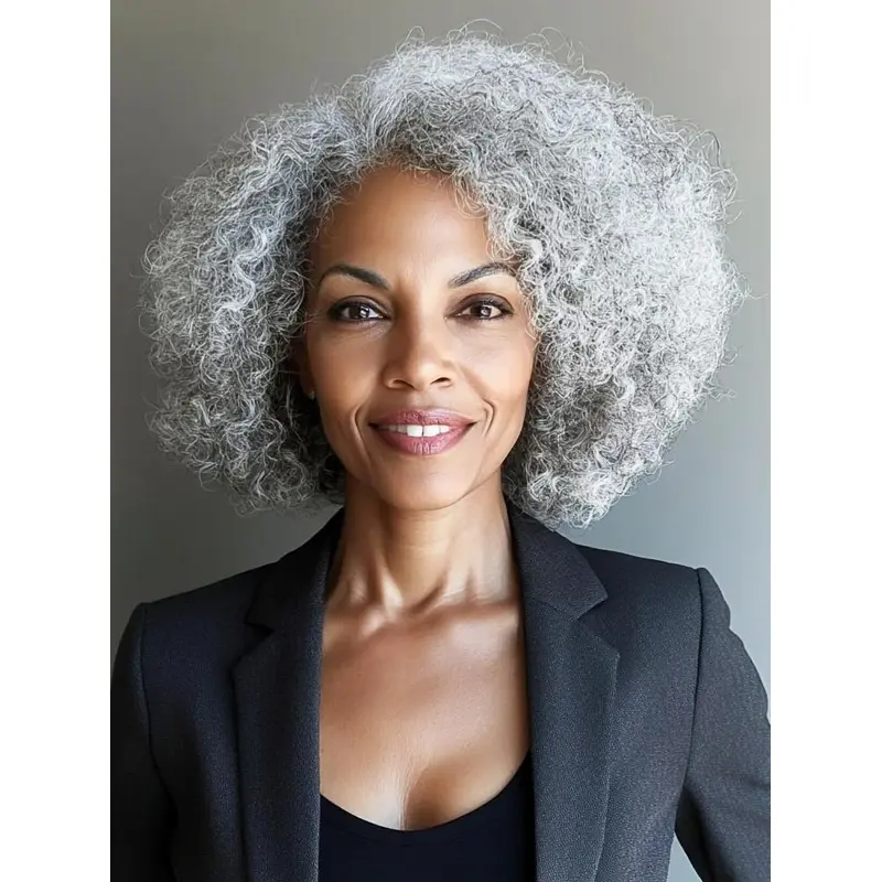 Silver Wigs For African American Lace Front 12" Kinky Wigs