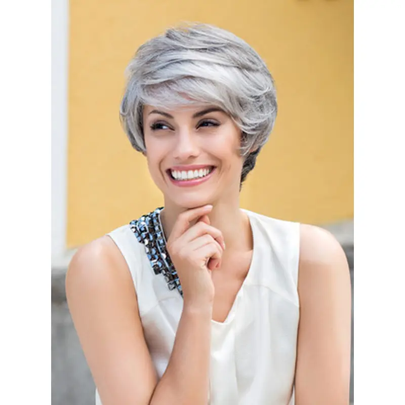 Grey Lady Short Smooth Lace Front Wigs