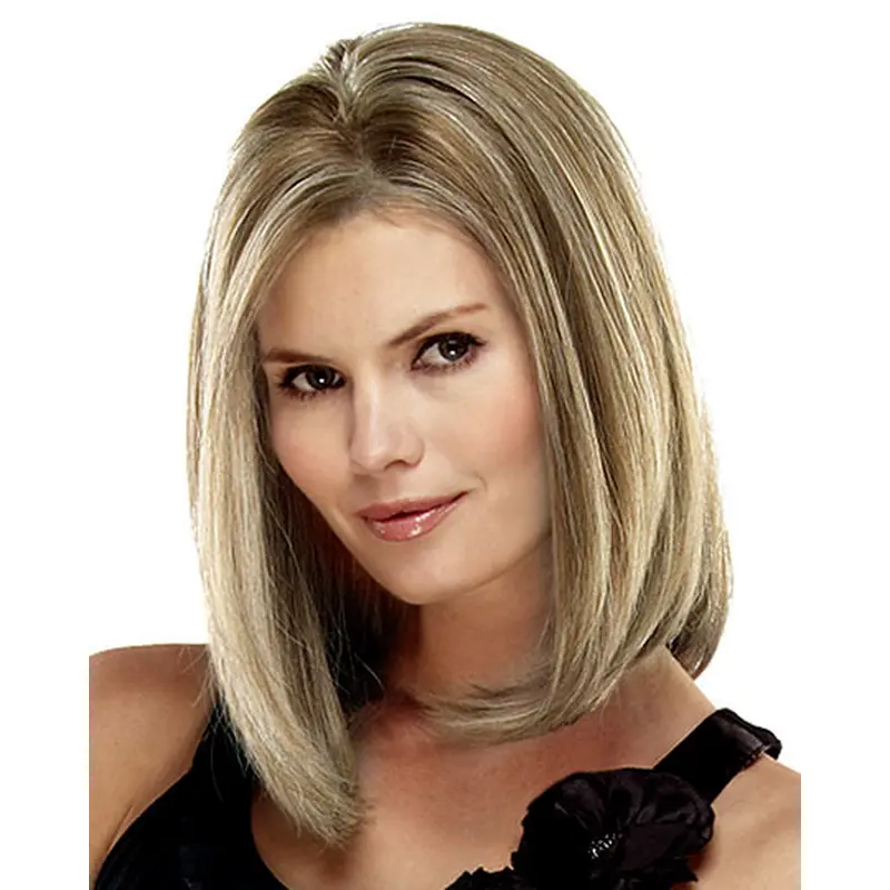 No-fuss Blonde Lace Front Shoulder Length Remy Human Lace Wigs